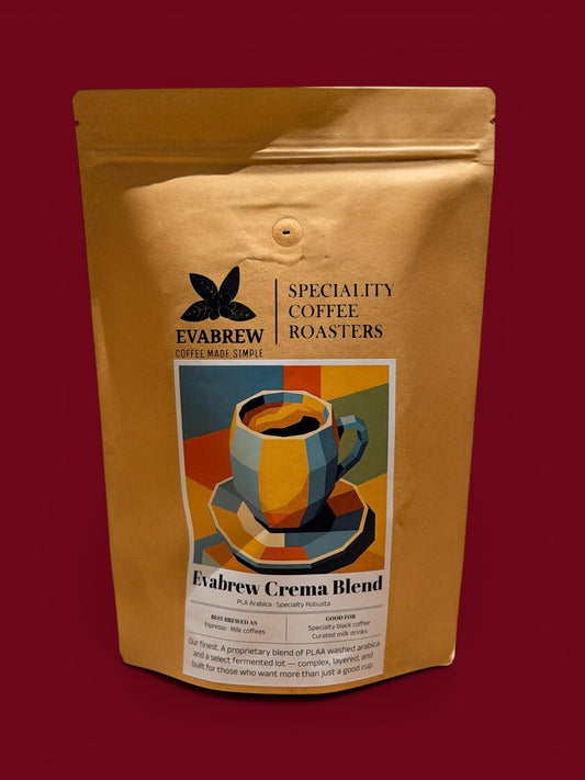 Evabrew Crema Blend | espresso blend | Cafe Espresso Blend | 1 Kg pack | Whole Beans | customisable Roast Profile